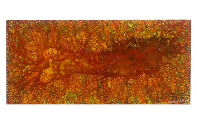 The Coy (Glowing Sea) By Haythem Raslan (Size: 38×90, Mixed Medium on Canvas)